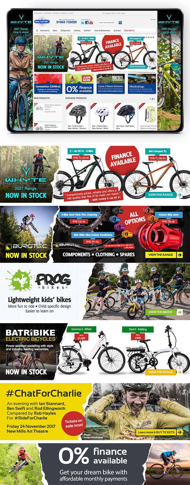 The Bike Factory e-commrce banner design examples