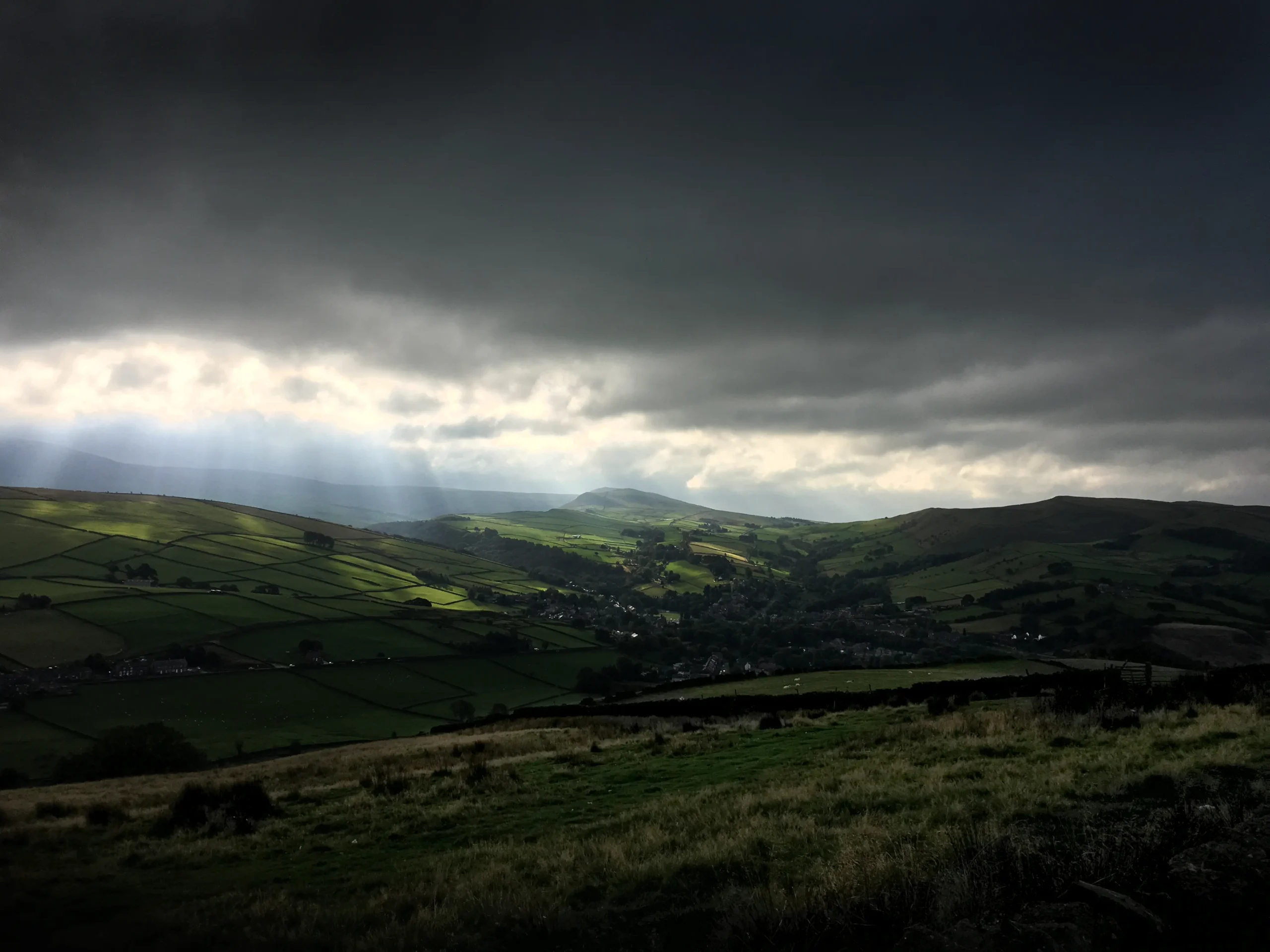 View of Hayfield from Lantern Pike. Photo by Gavin Stretch. Copyright.